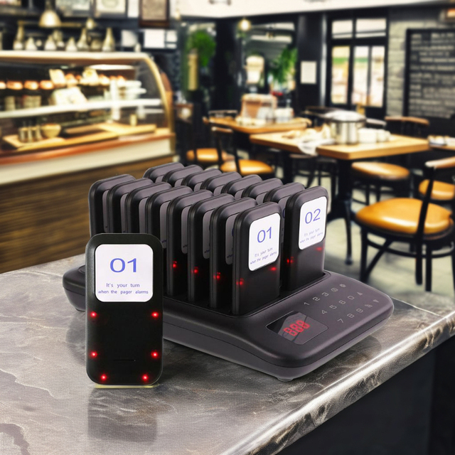 Wireless Service Ordering System with Vibrating Pager for Restaurants Cafes Clinics Hospitals