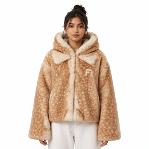 Sudadera con Capucha de Sherpa Extra Grande Unisex de Alta Calidad para Invierno, Suave al Tacto, con Estampado Animal y Logotipo Personalizado, Sudaderas para Hombre - Product Image 1