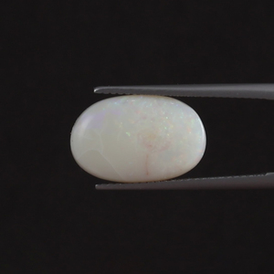 Opale naturelle blanche certifiée IGI, pierre précieuse en vrac, 6,10 carats, ovale 16x10mm, taillée à la main, polie, traitée à la cire/l'huile, directement de l'usine - Product Image 1