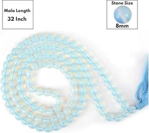 Custom 108 Prayer Beads Classic Opalite Jap Mala <b>Peace</b> Pendant Hand Knotted Spiritual Meditation Necklace Gemstone Dynamic - Product Image 2