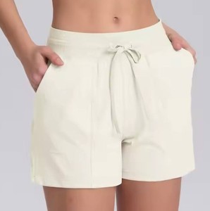 Nouveaux shorts en coton vintage respirants à taille haute pour femmes, vente en gros, couleur unie, décontractés - Product Image 2
