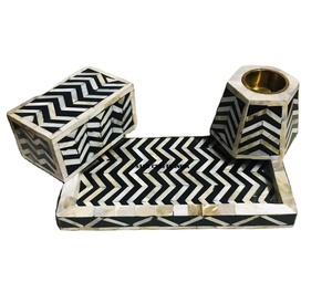 Top vente Moderne Design Unique Décor À La Maison Plateau En Bois incrustation plateau nacre ensemble avec brûleur bakhoor et vadrouille incrustation boîte - Product Image 1