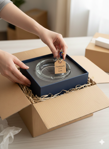 Handmade Glass <b>Ashtray</b> | Peacock Design | Portable Round Contemporary <b>for</b> Hotel Restaurant Home & <b>Car</b> Use | Tiny Glass World - Product Image 4