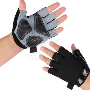Professional Racing Cycling <b>Gloves</b> Half Finger Leather/Neoprene with Safety Padding Anti-Slip Palm for Outdoor Cycling - Product Image 5