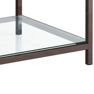 Weston tavolino laterale superiore in vetro 1 ripiano in mobili da soggiorno in nichel nero - Product Image 4