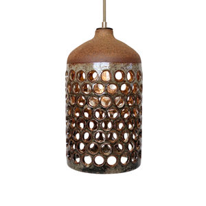 Lámpara Colgante de Cerámica Hecha a Mano, Lámpara de Techo con Acabado Marrón, Decoración Artesanal para el Hogar, al Precio Más Bajo - Product Image 1