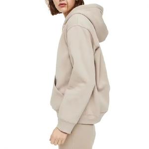 Ensemble 2 pièces personnalisable grande taille pour femme – Tenue décontractée d'hiver en molleton 100 % coton à séchage rapide – Pantalon empilé uni et sweat à capuche - Product Image 3