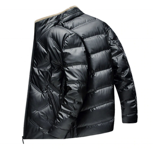 Veste d'hiver sportive pour homme GYM Active, de haute qualité, noire, respirante, coupe-vent, imperméable, avec fermeture éclair sur le devant, coupe ajustée, doublée de laine, à séchage rapide - Product Image 4