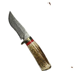 Cuchillo de Camping de Hoja Recta con Punta Fija, Aleación VG10 Dominar, Turquesa Roja, Hecho a Mano, de Alta Calidad, con Funda de Plástico Personalizada - Product Image 1