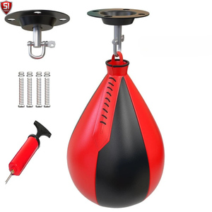 Speed Ball PU Leather <b>Boxing</b> Reflex <b>Bag</b> Black Orange Hanging <b>Punching</b> <b>Bag</b> for Training Practice - Product Image 3