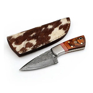 Fabricante de Cuchillos de Caza de Acero de Damasco, Diseño Personalizado OEM ODM, Suministro al por Mayor con Mango de Madera Natural para Camping y Supervivencia - Product Image 5