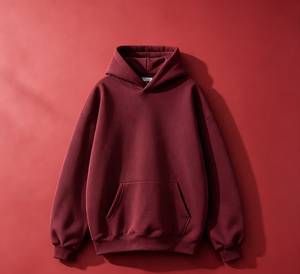 เสื้อฮู้ดผู้ชายทรงโอเวอร์ไซส์ สีพื้น ผ้าฝ้ายฟลีซ สวมใส่สบายๆ สำหรับฤดูใบไม้ร่วง ทรงปกติ มีกระเป๋า - Product Image 1