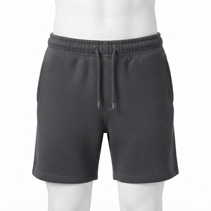 Shorts de sport en molleton épais personnalisables avec logo pour hommes – Style décontracté streetwear en coton éponge uni – Vente en gros - Product Image 2
