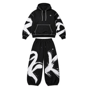 Ensembles de sweats à capuche surdimensionnés personnalisés avec impression effet vieilli pour hommes, vêtements à coutures contrastées, fabricant en gros, impression DTG - Product Image 3