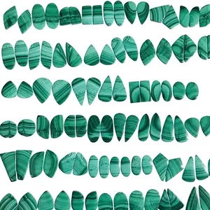 Natural Green Malachite Mix Shape Loose Gemstone Earring Pair Customizable Size & Weight Color Play Effect for Jewelry Making - Product Image 1