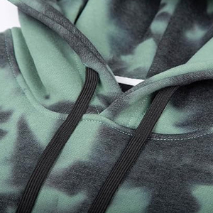 2026 Spring Men's Casual Solid Regular Sleeve Regular Fleece Street Wear tie dyed Hoodies Top Sweatshirts Dropped Shoulder - Product Image 4
