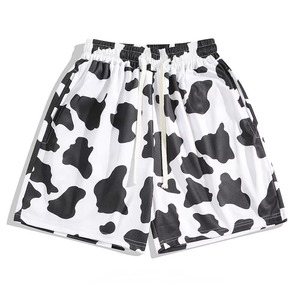 <b>Men</b> Cow Print Polyester Swim <b>Trunks</b> Quick Dry Regular Fit Shorts Sublimation Transfer Print Drawstring - Product Image 1