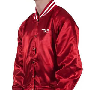 Chaqueta Universitaria de Satén Personalizada al por Mayor con Acabado Suave, Forro Cómodo, Cuello y Puños Acanalados - Product Image 4
