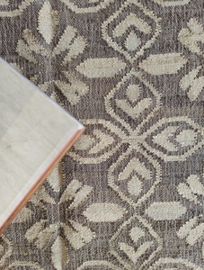 Handmade Jute Kilim Rug Tribal Geometric Pattern Natural Fiber Low Pile Thin Area <b>Carpet</b> with Fringe - Product Image 1