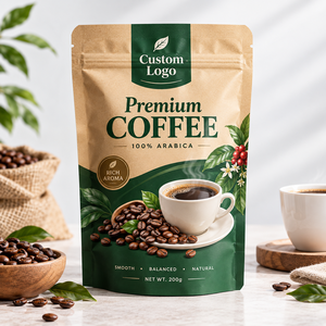 ถุงบรรจุภัณฑ์เมล็ดกาแฟแบบตั้งได้ พร้อมรอยฉีกและวาล์วปิดผนึกกันความชื้น ถุงไมลาร์แบบรีไซเคิลได้ รับผลิตแบบ OEM ODM - Product Image 2