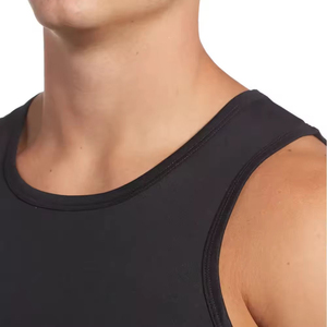 Camiseta Deportiva sin Mangas para Hombre INTENTION SPORTS, Color Negro Sólido, Cuello Redondo, Tejido 100% Algodón, Estilo Casual - Product Image 2