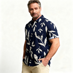 Chemises boutonnées à manches courtes pour hommes, motif à pois, coupe ajustée, respirantes, style décontracté, par un créateur de mode de renom, ODM Printemps - Product Image 5