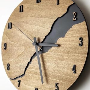 Modern Natural Wood <b>Wall</b> <b>Clock</b> with Numbers <b>Silent</b> Unique Wood Minimalist <b>Wall</b> <b>Clock</b> With hour numbers By M/S SHAAD HANDICRAFTS - Product Image 1