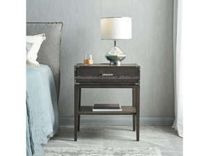 Mesita de Noche Rústica de Madera Maciza con Cajón y Estante |   Mesa Auxiliar Industrial para Cama |   Mesa Auxiliar para Dormitorio, Modelo 2026 - Product Image 3