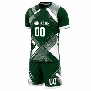 Athletic 2-Piece Set Men Solid Color <b>Soccer</b> Kit Printed Football Jersey Shorts Team Uniform Training Suit 100% Polyester Elastic - Product Image 4