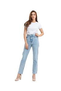 Jean large tendance 2025 taille haute en denim ample et fluide coupe droite pour femme - Product Image 2
