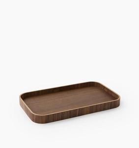 Plateau de service alimentaire en bois de forme rectangulaire de style américain avec poignées, plateau de service alimentaire multifonctionnel pour la cuisine - Product Image 1