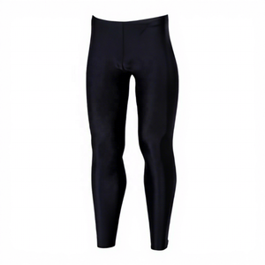 Leggings de compression longs pour hommes, couleur unie noir, en Spandex et Nylon, taille élastique - Product Image 1