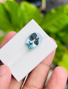 Piedras sueltas de circonita azul natural de Camboya, forma ovalada, para la fabricación de joyas, anillos, colgantes, pendientes, alta calidad. - Product Image 1