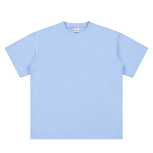 190Gsm Thin Velvet Acid Wash Silk Screen Printed Luxury Men Oversized Solid Color Custom 100% Cotton Boxy Fit T-shirt - Product Image 3