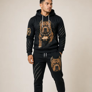 Mens Travel Outfit Set Hoodie And Stretch <b>Pants</b> Designed For Long Distance Comfort Lightweight Style Wear - Product Image 1