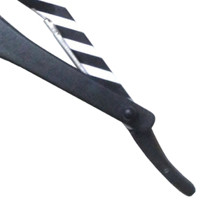 Navaja de Afeitar Recta con Mango de Plástico Blanco y Negro al por Mayor, Marca Privada, Herramientas de Afeitado para Barba, Uso Profesional, Proveedor OEM - Product Image 4