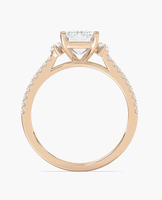 Bague de fiançailles classique pour femme en or rose 14 carats avec diamant taille émeraude de 1,50 carat, couleur F, pureté VS1, certifié IGI, et diamant d'accentuation solitaire