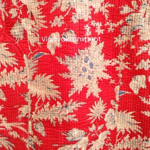 Veste d'hiver légère en coton respirant tricoté et matelassé Kantha à motif floral rouge, modèle 2026, très populaire, pour femme, prix d'usine - Product Image 3