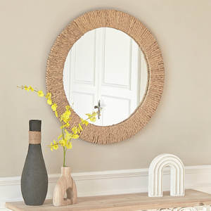 Espejo de pared costero hecho a mano, diseño de cuerda Natural, accesorio decorativo elegante para el hogar - Product Image 5