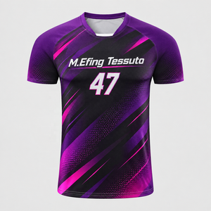 Camiseta Deportiva Personalizada TESSUTO para Hombre, Cuello Redondo, Raglán, Estampado de Rayas Diagonales, Sublimación, Secado Rápido, para Entrenamiento en Equipo - Product Image 1