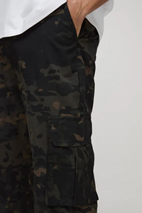 Pantalon cargo camouflage pour homme, taille élastique, plusieurs poches, respirant, style vêtements de travail, pour l'automne - Product Image 5