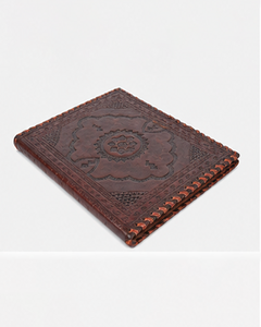 Leather <b>File</b> <b>Folder</b> with Lock | Handmade Writing Notebook | Vintage Travel Diary | Embossed Brown Journal Gift for Writers - Product Image 3