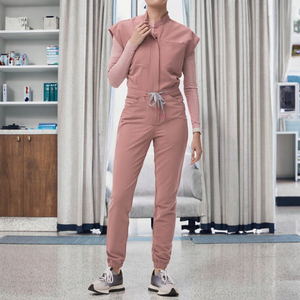 Custom Logo Women's White Medical Scrub Suit High Neck Hospital Uniform Nursing Workwear <b>Set</b> with Pockets for Healthcare <b>Doctors</b> - Product Image 6