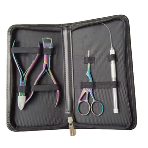 Best Selling Professional Hair Extension <b>Tool</b> Kit with Heavy Duty Pliers Beading Jar Loop Needle Pull Hook <b>Threading</b> <b>Tool</b> Micro - Product Image 5