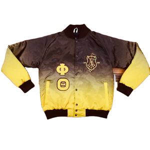 Veste universitaire grecque pour hommes en satin enduit personnalisé Iota Phi Theta, gaufrée, respirante, imperméable, à devant droit, en soie - Product Image 1