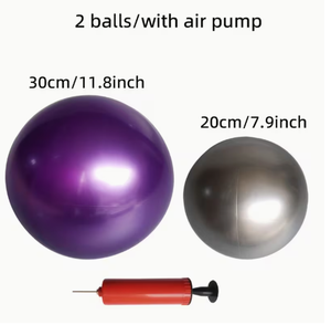HAWK SPORTS INDUSTRIES Ballons de yoga violet et bleu avec pompe à air 30cm 20cm PVC antidérapants pour l'exercice physique et l'entraînement d'équilibre universels - Product Image 3