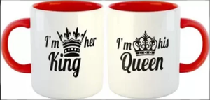 Ensemble de tasses en verre pour couple de mariés, ensemble de tasses Roi & Reine, ensemble de verres de mariage Roi & Reine, ensemble de tasses à café pour mariée et marié, pour lui et pour elle - Product Image 4