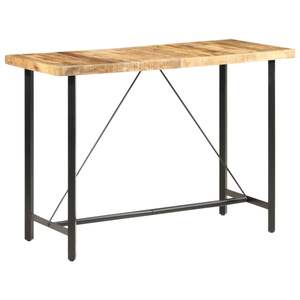 Tavolo da Bar in Legno di Mango Grezzo Marrone e Nero con Struttura in Ferro Verniciato a Polvere, Design Moderno Unico - Product Image 1