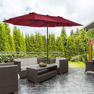 Ombrellone da Esterno Extra Large a Doppia Faccia da 4,5m con Manovella per Terrazzo, Giardino, Cortile, Piscina - Raggio 2,5m-3m per il Relax e il Vino - Product Image 2