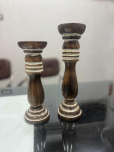 Porte-bougie en bois, grand, vente en gros, Inde, porte-bougie en bois, décoration de salon, artisanal, Noël, moderne, en solde - Product Image 2